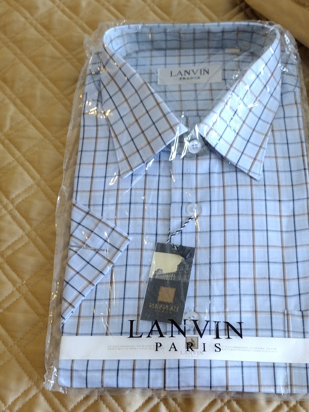 Lanvin Light Blue Men Check Dress Shirt